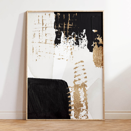 アートポスター 抽象画 ブラック ゴールド 北欧風 モダン ミニマリスト