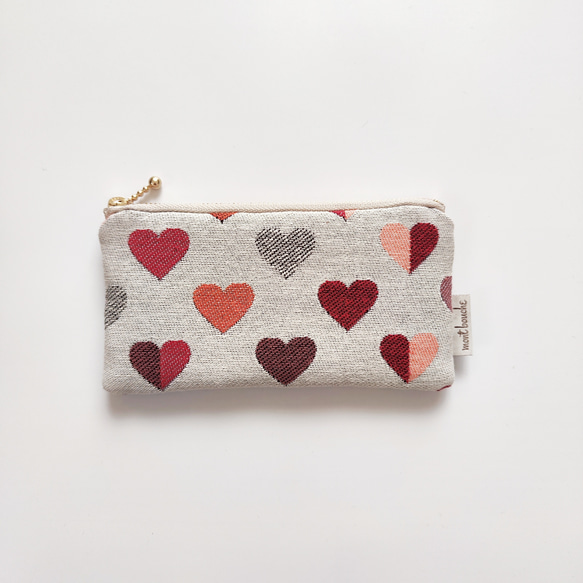 フランス生地》ハート柄ポーチ（Mサイズ） ポーチ mont bouche 通販