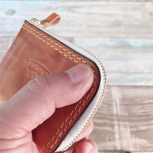 バイク、自転車乗りの方へ L字ファスナーマルチケースミニ コイン