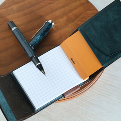 ロディア　No.11 カバー　logica(ロジカ)  ペトロリオ　【イタリアンレザー プエブロ】 2枚目の画像