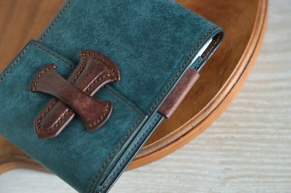 ロディア　No.11 カバー　logica(ロジカ)  ペトロリオ　【イタリアンレザー プエブロ】 5枚目の画像