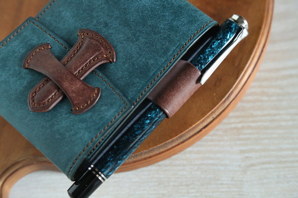 ロディア　No.11 カバー　logica(ロジカ)  ペトロリオ　【イタリアンレザー プエブロ】 6枚目の画像