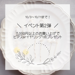 10/3～10/11まで！7000円以上のお買い上げでピアスorイヤリング１点プレゼント 1枚目の画像