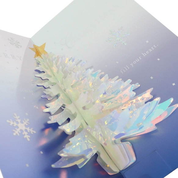 2022新作！大人のクリスマスカード！日本製！『Pop up Card series ホログラムハニカムカード 』 1枚目の画像