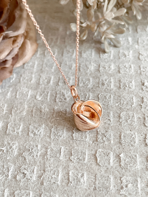 ribero/Camellia pendant   pink gold  1点物 4枚目の画像