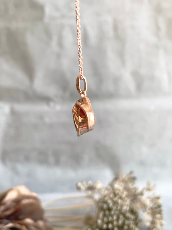 ribero/Camellia pendant   pink gold  1点物 16枚目の画像