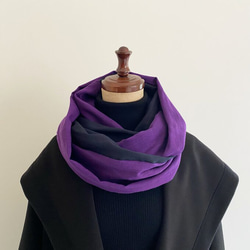 日本製造 100%棉 snood 雙色紫色 x 深藍色 第5張的照片