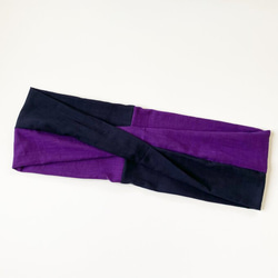 日本製造 100%棉 snood 雙色紫色 x 深藍色 第6張的照片