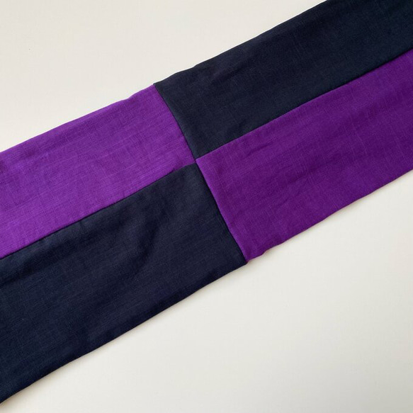 日本製造 100%棉 snood 雙色紫色 x 深藍色 第7張的照片