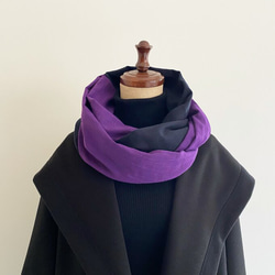 日本製造 100%棉 snood 雙色紫色 x 深藍色 第10張的照片