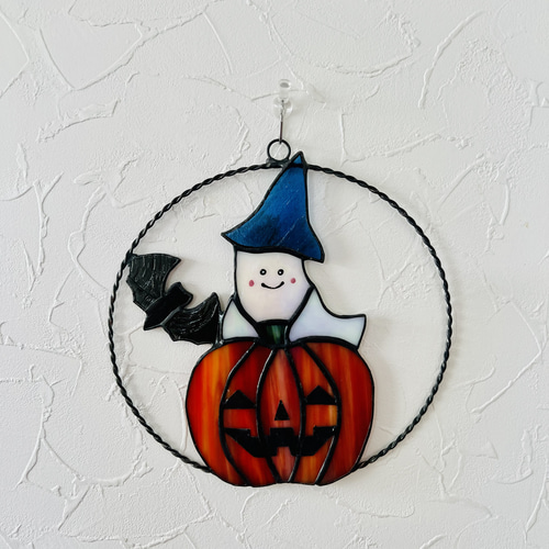 ステンドグラス　ハロウィンモチーフのモビール(よりどり3点) ステンドグラス ハロウィンⅡ ステンドグラス ハロウィンのモビール