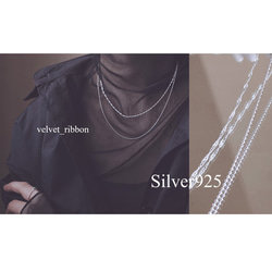 silver925　美しいチェーン　重ね付け　ネックレス　＊　華奢　シンプル　細い　40cm　45cm 1枚目の画像