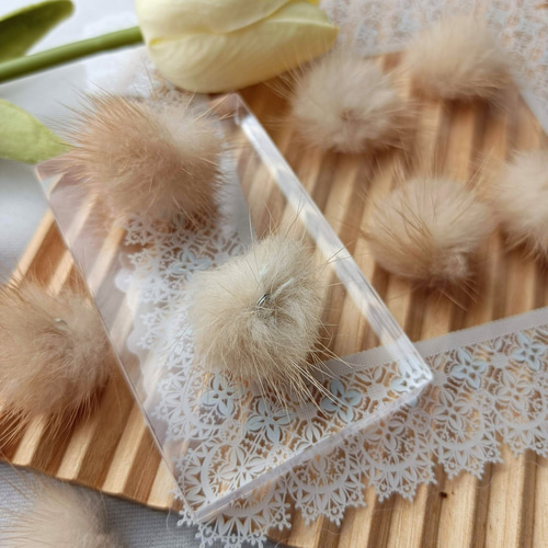 6個】【30mm】カン付き ミンクファーボール ふわもこ 秋冬