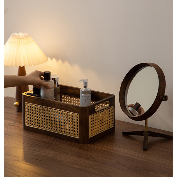 ウォールミラー 木製 卓上 鏡  ミラー 姿見 4枚目の画像