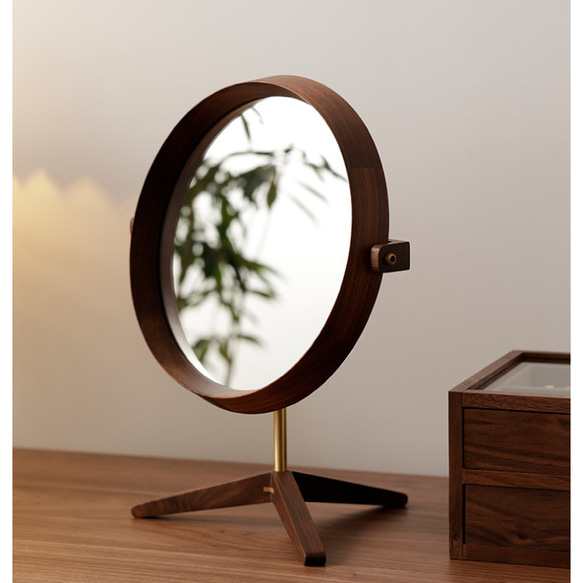 ウォールミラー 木製 卓上 鏡  ミラー 姿見 6枚目の画像