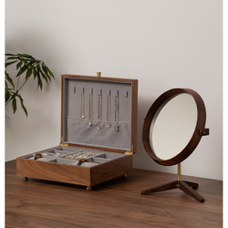 ウォールミラー 木製 卓上 鏡  ミラー 姿見 3枚目の画像