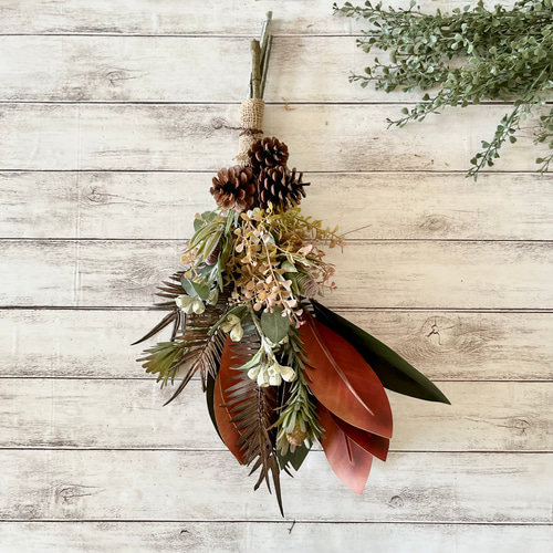 ナチュラルスワッグ 玄関 壁掛け インテリア雑貨 アーティフィシャル