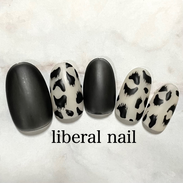 大人レオパード ネイルチップ
