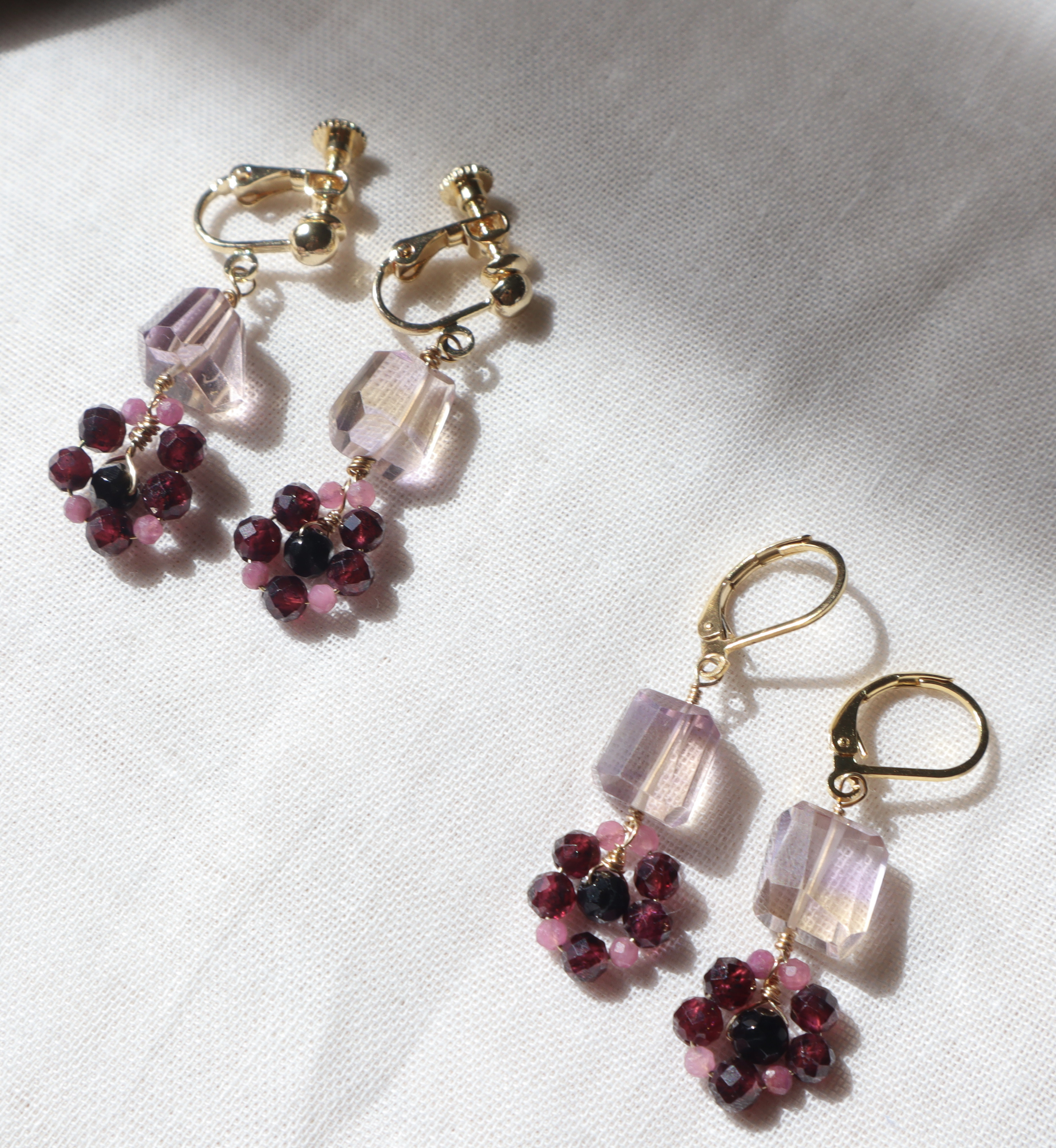 【4点セット割引】蠍座ディープカラー星座石のお守りピアス　イヤリング　イヤーカフ　ネックレス　ブレスレット　天然石　福袋