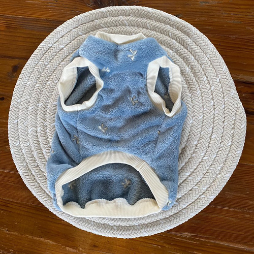 犬服ハンドメイド♡刺繍フリース*デニムリボン刺繍 犬服ハンドメイド♡刺繍フリース*デニムリボン刺繍