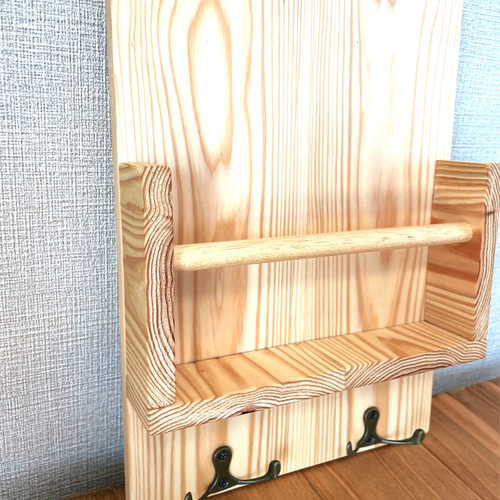 木製 レターラック ウォールラック ひき出し キーフック付 赤タータン・チェック 楽天市場】キーフック(鍵かけ) 木製 壁付け 幅50cm 奥行14cm 高さ15cm