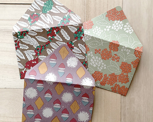 手作り封筒セット／珈琲・金木犀・栗文様 封筒・便せん きちはん 通販