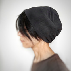 ターバンな帽子　レオパード+黒 2枚目の画像