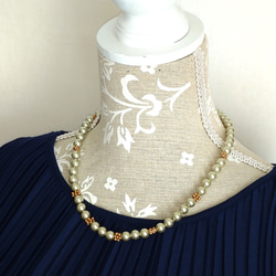 パールとファルファーレのネックレス【クラシック】（2種類） 3枚目の画像