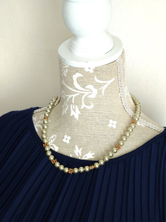 パールとファルファーレのネックレス【クラシック】（2種類） 3枚目の画像