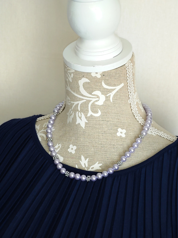 パールとファルファーレのネックレス【クラシック】（2種類） 4枚目の画像