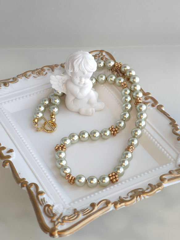 パールとファルファーレのネックレス【クラシック】（2種類） 1枚目の画像