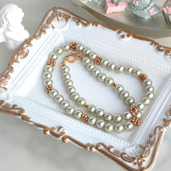 パールとファルファーレのネックレス【クラシック】（2種類） 5枚目の画像