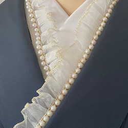 パール付き重ね衿　ベルベットリボン付き半衿　トーク帽　付け袖　他全8点 ベルベットリボンパールベレー - Victorian maiden - クラシカル