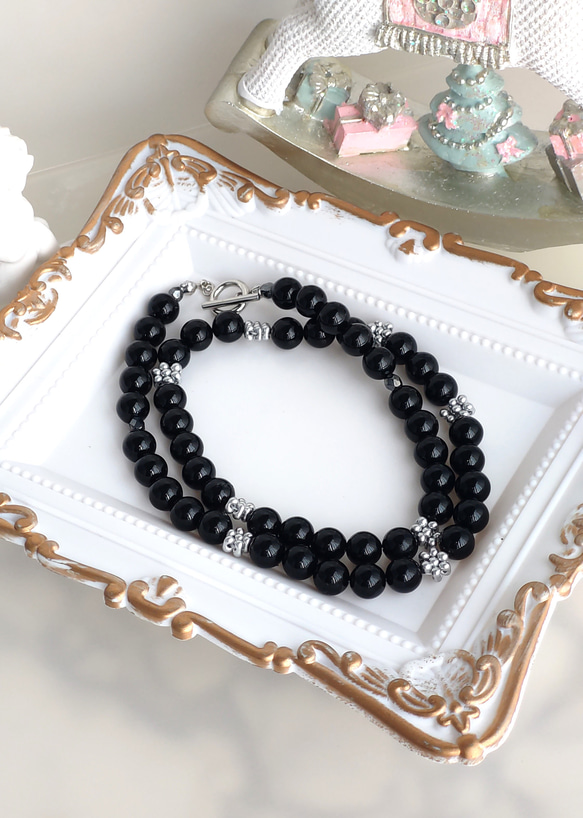 パールとファルファーレのネックレス【モダン】（３種類） 5枚目の画像