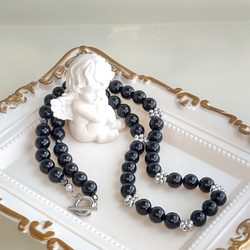 パールとファルファーレのネックレス【モダン】（３種類） 2枚目の画像