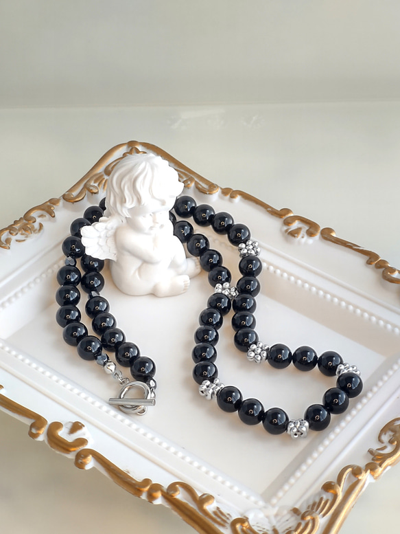 パールとファルファーレのネックレス【モダン】（３種類） 2枚目の画像