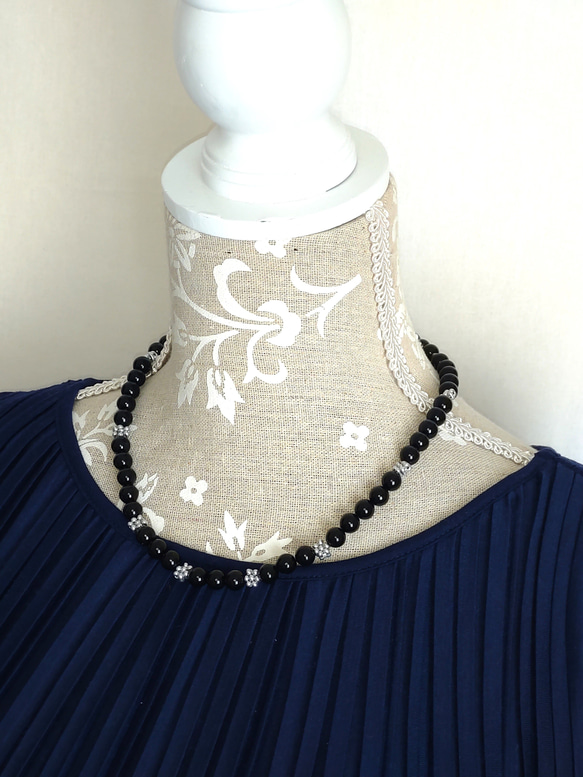 パールとファルファーレのネックレス【モダン】（３種類） 8枚目の画像