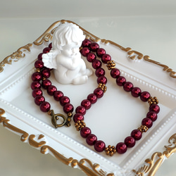 パールとファルファーレのネックレス【モダン】（３種類） 3枚目の画像