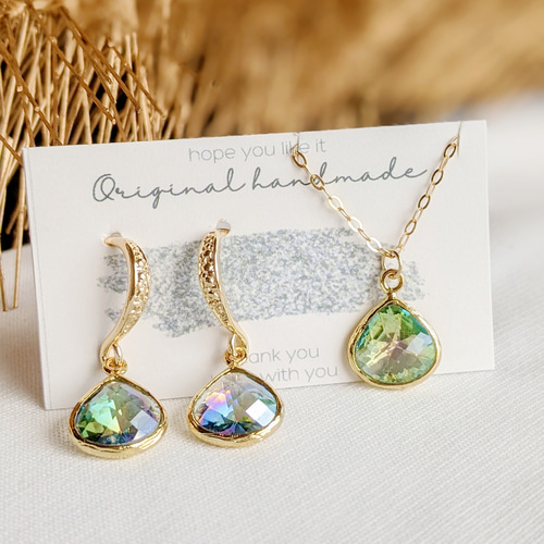 14kgfオーロラミスティックトパーズピアス/イヤリング