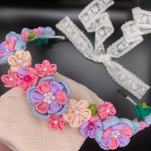 ファッション通販 花冠 14745894｜Creema 通販 ouka カチューシャ つまみ細工 ヘアアクセサリー
