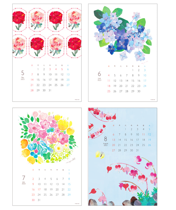 【促銷】2023年花卉與自然水彩月曆【A4】附卡片 第11張的照片