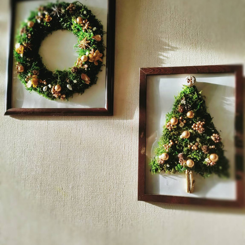 早割☆ 額縁クリスマスリースor額縁ツリー リース umpopo 通販