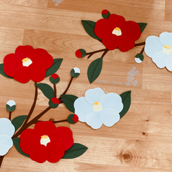 壁面飾り＊季節の花シリーズ【椿】素材3種類　 4枚目の画像