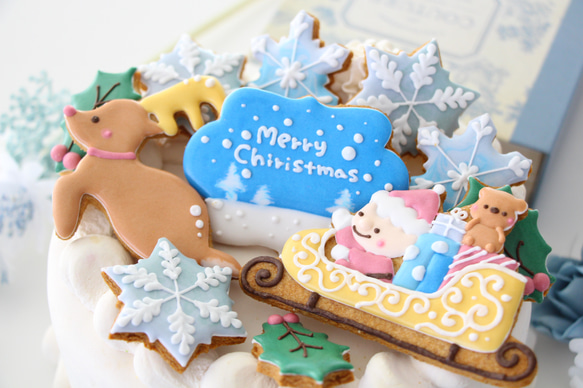 【終了】アイシングクッキー クリスマス　ケーキトッパー 飾り  セット キット 手作り トナカイ サンタクロース 13枚目の画像