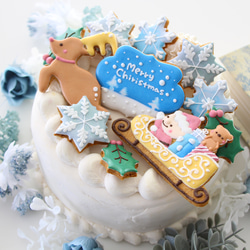 【終了】アイシングクッキー クリスマス　ケーキトッパー 飾り  セット キット 手作り トナカイ サンタクロース 1枚目の画像