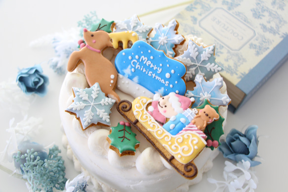 【終了】アイシングクッキー クリスマス　ケーキトッパー 飾り  セット キット 手作り トナカイ サンタクロース 5枚目の画像