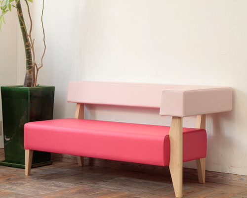 2s Border-L(左) sofa(NA×AL-6571 ベビーピンク & AL-6589 ローズ