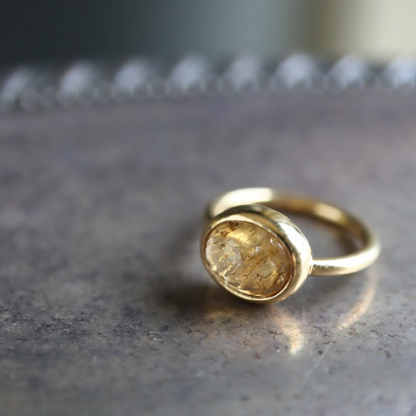 楽天市場】K18 K10 ルチルクォーツ リング 8号-13号 イエローゴールド