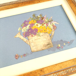 【送料無料】押し花アート・初秋のガーデンの花達の押し花額 2枚目の画像