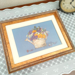 【送料無料】押し花アート・初秋のガーデンの花達の押し花額 5枚目の画像